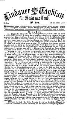 Lindauer Tagblatt für Stadt und Land Freitag 14. Juni 1867