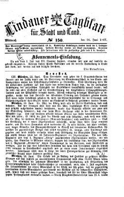 Lindauer Tagblatt für Stadt und Land Mittwoch 26. Juni 1867