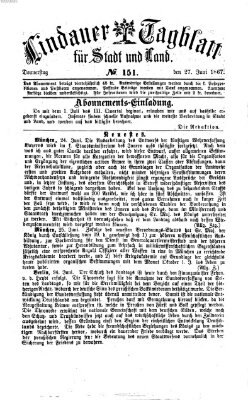 Lindauer Tagblatt für Stadt und Land Donnerstag 27. Juni 1867