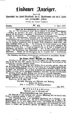 Lindauer Tagblatt für Stadt und Land Dienstag 9. April 1867