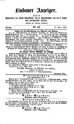 Lindauer Tagblatt für Stadt und Land Dienstag 16. April 1867