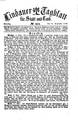 Lindauer Tagblatt für Stadt und Land Samstag 14. September 1867