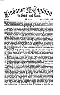 Lindauer Tagblatt für Stadt und Land Dienstag 1. Oktober 1867