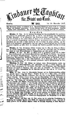 Lindauer Tagblatt für Stadt und Land Samstag 30. November 1867