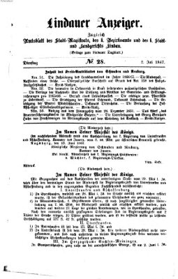 Lindauer Tagblatt für Stadt und Land Dienstag 2. Juli 1867