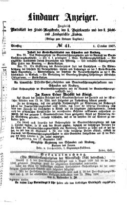 Lindauer Tagblatt für Stadt und Land Dienstag 1. Oktober 1867