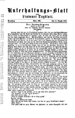 Lindauer Tagblatt für Stadt und Land. Unterhaltungs-Blatt zum Lindauer Tagblatt (Lindauer Tagblatt für Stadt und Land) Samstag 10. August 1867