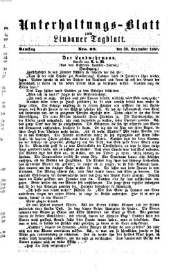 Lindauer Tagblatt für Stadt und Land. Unterhaltungs-Blatt zum Lindauer Tagblatt (Lindauer Tagblatt für Stadt und Land) Samstag 28. September 1867