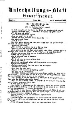 Lindauer Tagblatt für Stadt und Land. Unterhaltungs-Blatt zum Lindauer Tagblatt (Lindauer Tagblatt für Stadt und Land) Samstag 2. November 1867