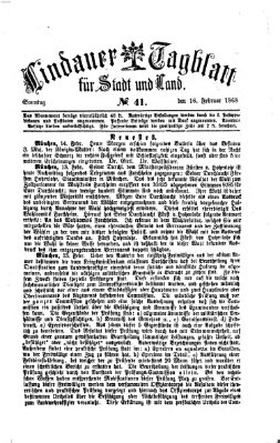 Lindauer Tagblatt für Stadt und Land Sonntag 16. Februar 1868