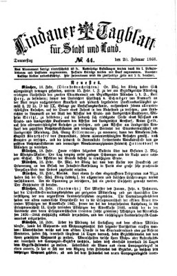 Lindauer Tagblatt für Stadt und Land Donnerstag 20. Februar 1868