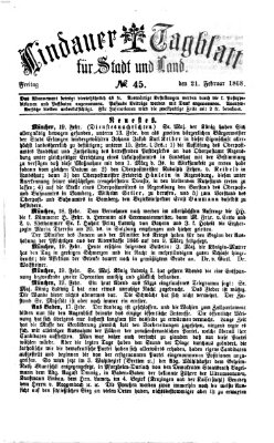 Lindauer Tagblatt für Stadt und Land Freitag 21. Februar 1868