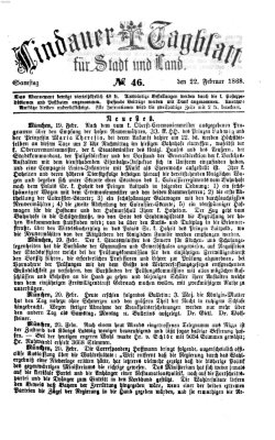 Lindauer Tagblatt für Stadt und Land Samstag 22. Februar 1868