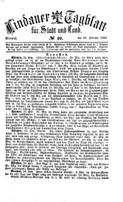 Lindauer Tagblatt für Stadt und Land Mittwoch 26. Februar 1868