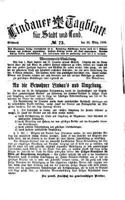 Lindauer Tagblatt für Stadt und Land Mittwoch 25. März 1868