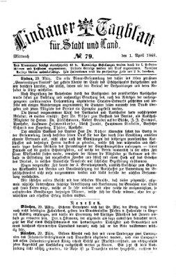 Lindauer Tagblatt für Stadt und Land Mittwoch 1. April 1868