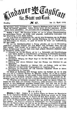 Lindauer Tagblatt für Stadt und Land Samstag 11. April 1868