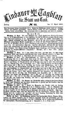 Lindauer Tagblatt für Stadt und Land Freitag 17. April 1868