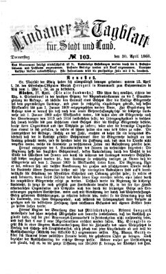 Lindauer Tagblatt für Stadt und Land Donnerstag 30. April 1868