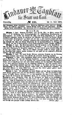 Lindauer Tagblatt für Stadt und Land Donnerstag 11. Juni 1868