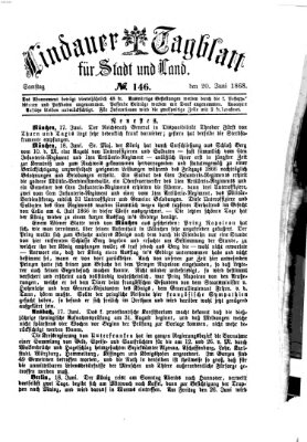 Lindauer Tagblatt für Stadt und Land Samstag 20. Juni 1868