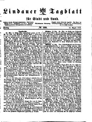 Lindauer Tagblatt für Stadt und Land Freitag 21. August 1868