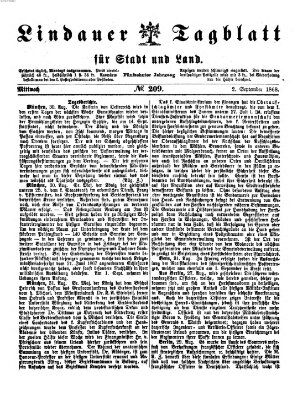 Lindauer Tagblatt für Stadt und Land Mittwoch 2. September 1868