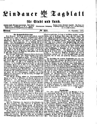 Lindauer Tagblatt für Stadt und Land Mittwoch 16. September 1868