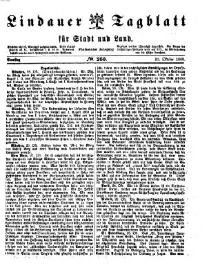 Lindauer Tagblatt für Stadt und Land Samstag 31. Oktober 1868