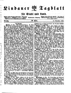 Lindauer Tagblatt für Stadt und Land Dienstag 17. November 1868