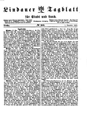 Lindauer Tagblatt für Stadt und Land Dienstag 1. Dezember 1868