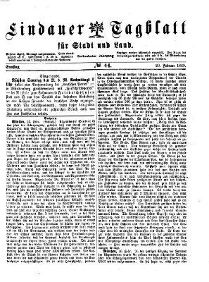 Lindauer Tagblatt für Stadt und Land Samstag 20. Februar 1869