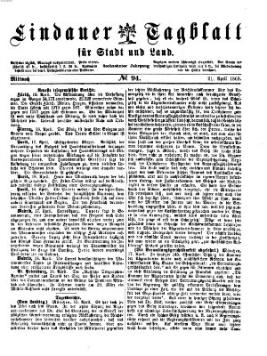 Lindauer Tagblatt für Stadt und Land Mittwoch 21. April 1869