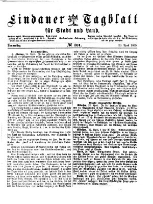 Lindauer Tagblatt für Stadt und Land Donnerstag 29. April 1869