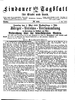 Lindauer Tagblatt für Stadt und Land Samstag 1. Mai 1869