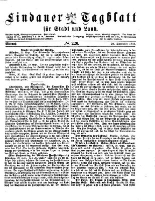 Lindauer Tagblatt für Stadt und Land Mittwoch 22. September 1869