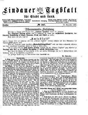 Lindauer Tagblatt für Stadt und Land Samstag 25. Dezember 1869