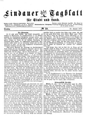 Lindauer Tagblatt für Stadt und Land Dienstag 25. Januar 1870