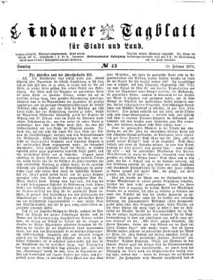 Lindauer Tagblatt für Stadt und Land Samstag 19. Februar 1870