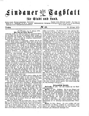 Lindauer Tagblatt für Stadt und Land Dienstag 22. Februar 1870