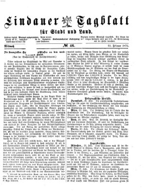 Lindauer Tagblatt für Stadt und Land Mittwoch 23. Februar 1870