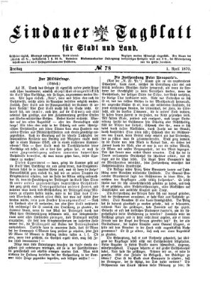 Lindauer Tagblatt für Stadt und Land Freitag 1. April 1870