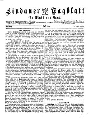 Lindauer Tagblatt für Stadt und Land Mittwoch 13. April 1870