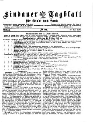 Lindauer Tagblatt für Stadt und Land Mittwoch 20. April 1870