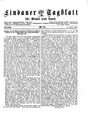 Lindauer Tagblatt für Stadt und Land Donnerstag 21. April 1870