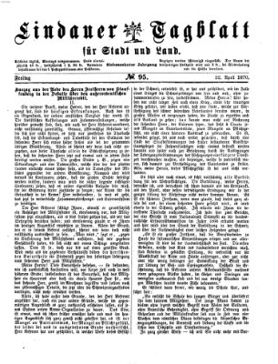 Lindauer Tagblatt für Stadt und Land Freitag 22. April 1870