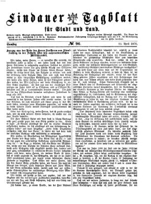 Lindauer Tagblatt für Stadt und Land Samstag 23. April 1870