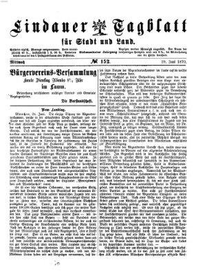 Lindauer Tagblatt für Stadt und Land Mittwoch 29. Juni 1870