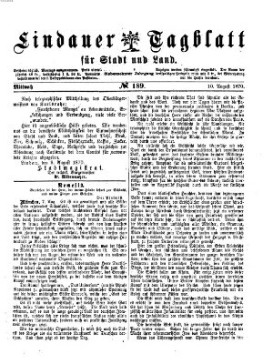 Lindauer Tagblatt für Stadt und Land Mittwoch 10. August 1870