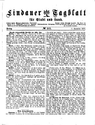 Lindauer Tagblatt für Stadt und Land Freitag 9. September 1870